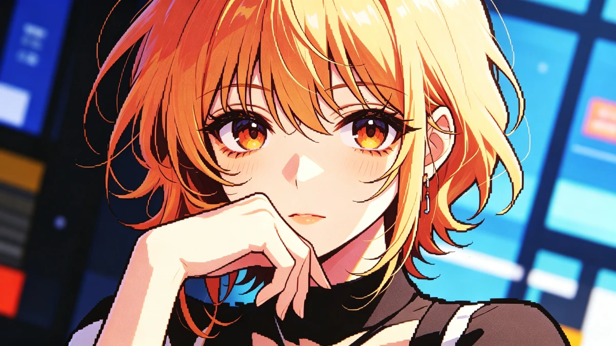 压缩失真的插画修复前示例照片