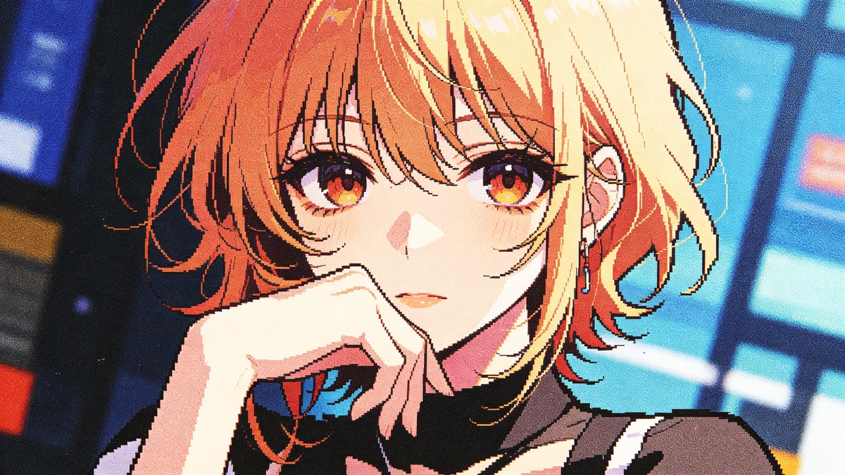 压缩失真的插画修复前示例照片