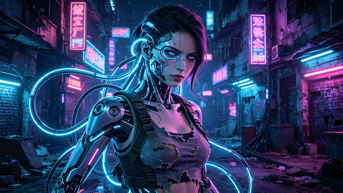 赛博朋克风格动漫生成示例1